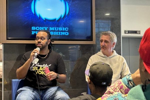 SAMPCAMP - Lunch & Learn on Sampling - (l-r) Oronde Jenkins (WMG), Dave Georgeff (WCM)